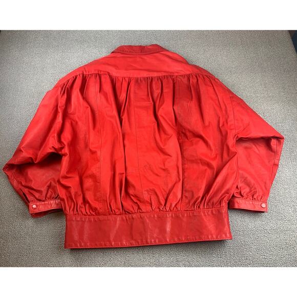 Vintage Gino Di Giorgio Women Medium Red Leather Jacket - Picture 2 of 9